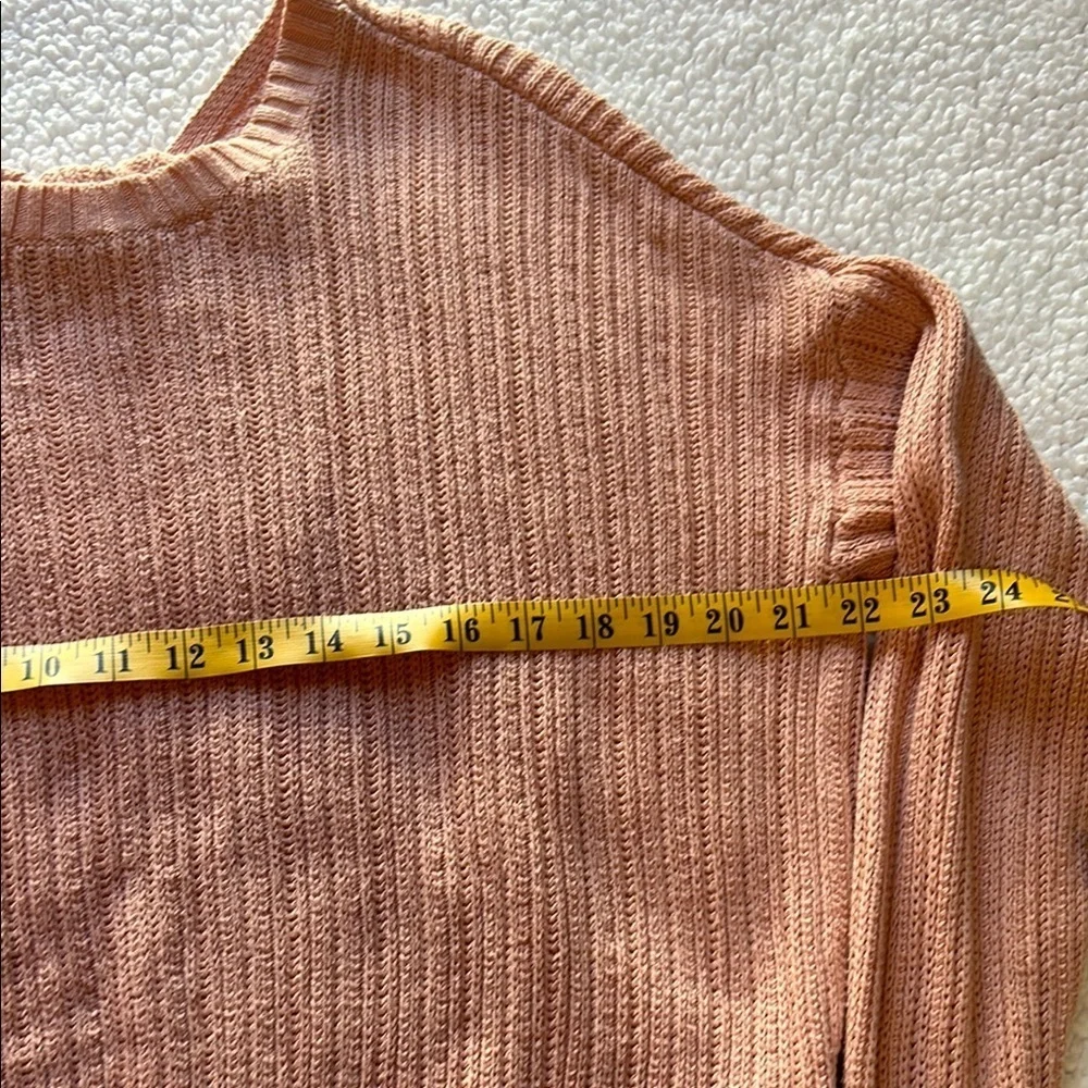 Hollister Pink V-Neck Cropped Sweater Ribbed Knit